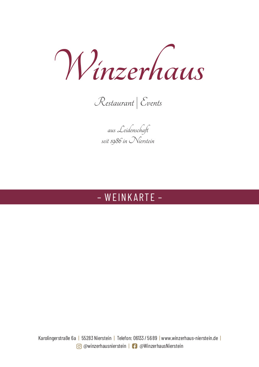 Weinkarte Winzerhaus Nierstein